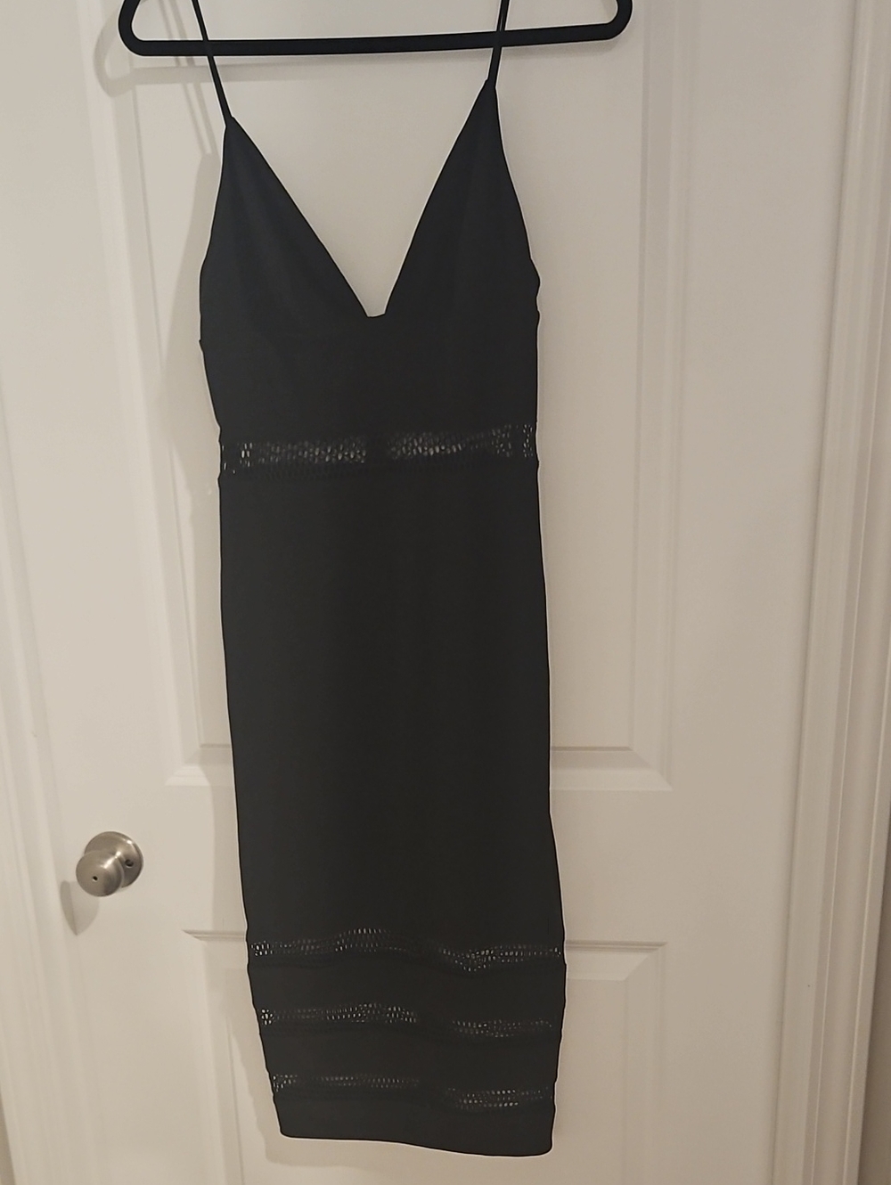 Classic Black Spaghetti-Strap Midi Dress